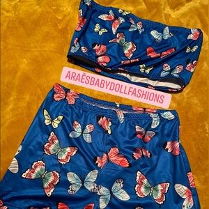 Crop top short set
